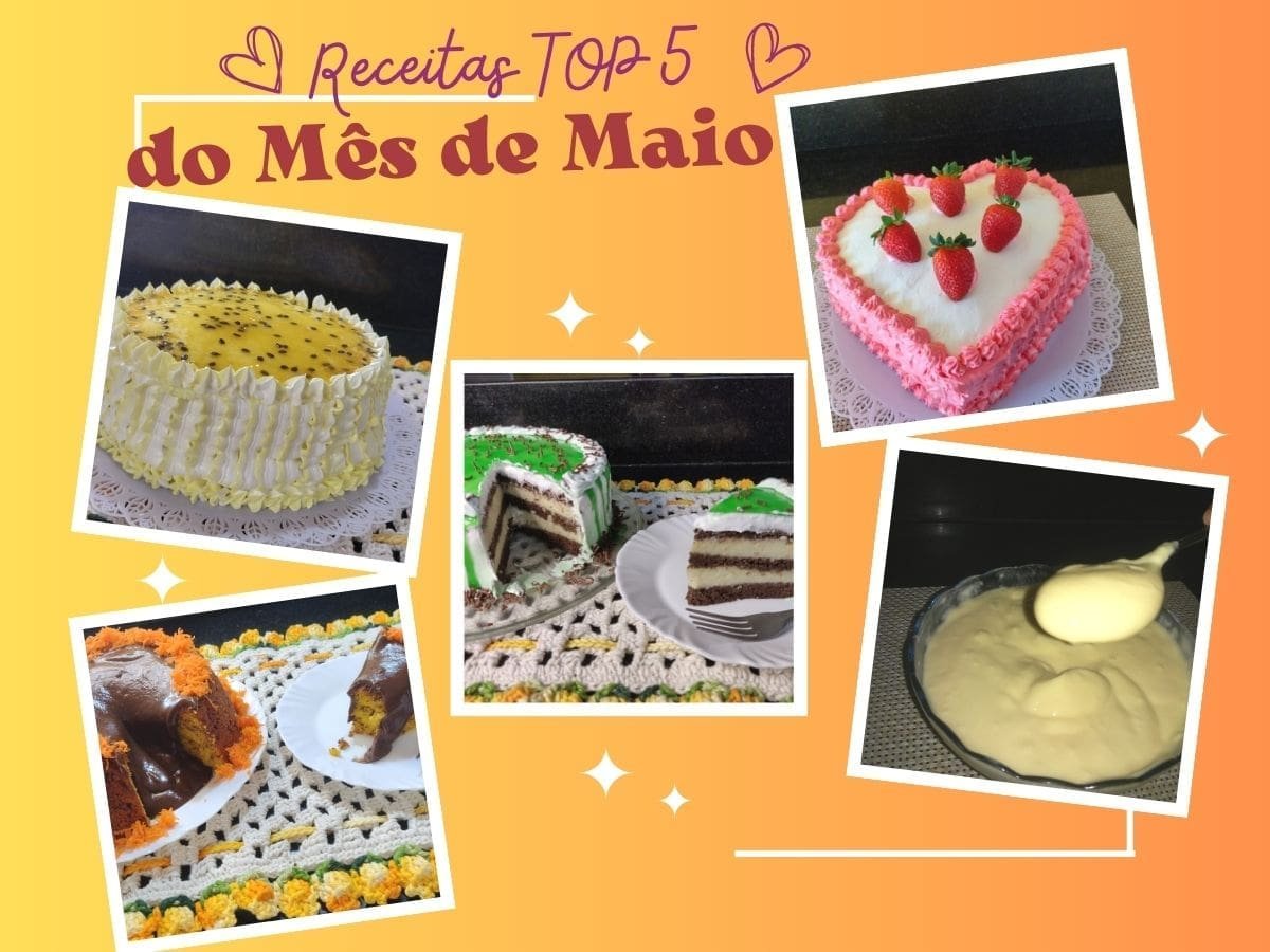 Receitas sem Lactose Top 5 do Mês de Maio